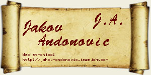 Jakov Andonović vizit kartica